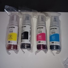 Epson Eco Tank Ink. 522. New Factory Sealed. 4 Colors. BxR.