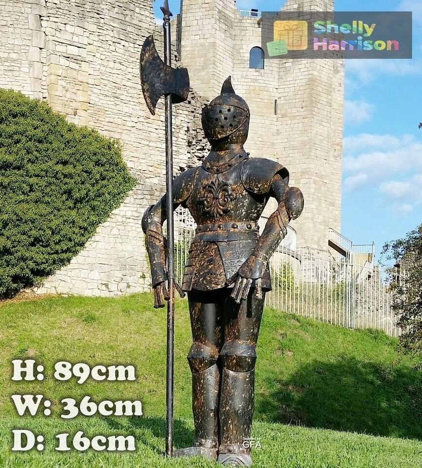 Small Rusty Knight Metal Suit of Armour Statue Medieval King Arthur, 890mm size