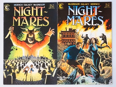 2x Nightmares Comic - Nr. 1 + 2 (Eclipse Comics, Englisch) Night Mares