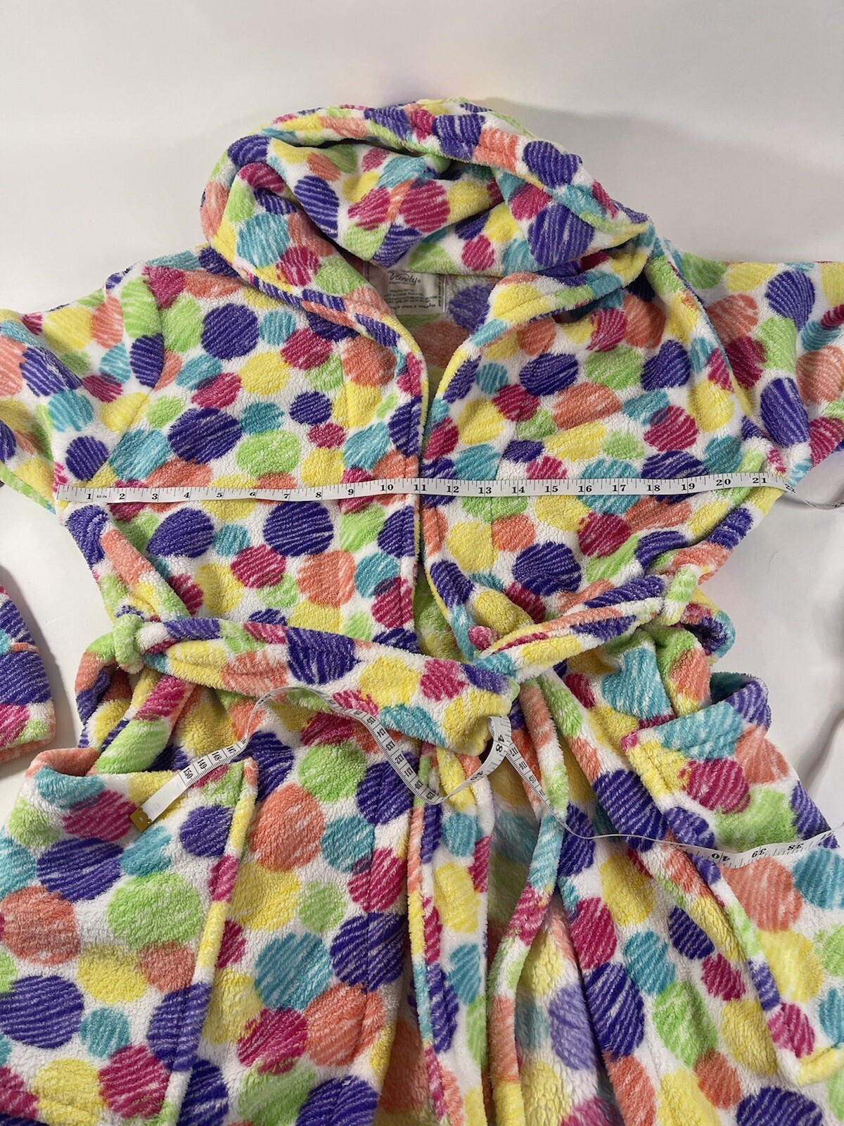 Bath Robe Vanity Dream Academy Sleepwear Hooded Belted One Size Polka Dot