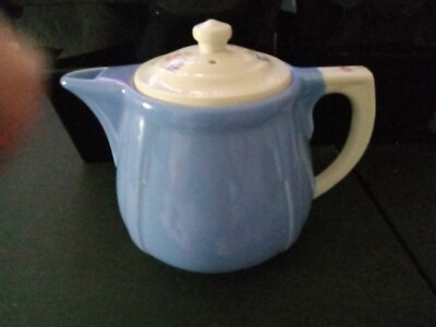 Vintage Hall Superior Morning Glory Blue Drip Coffee Pot Good Condition 40 s