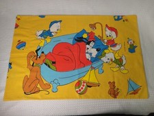 Vintage Disney Goofy Pluto Huey Dewey  Louie 2-Sided Pillowcase Standard Size