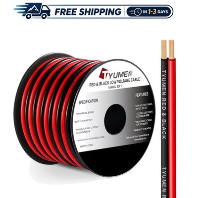 Durable 50FT Red & Black 14 Gauge Electrical Wire for Effective Power Supply