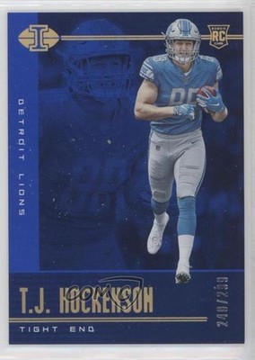 2019 Panini Illusions Trophy Collection Blue 240/299 TJ Hockenson Rookie RC 0o3b