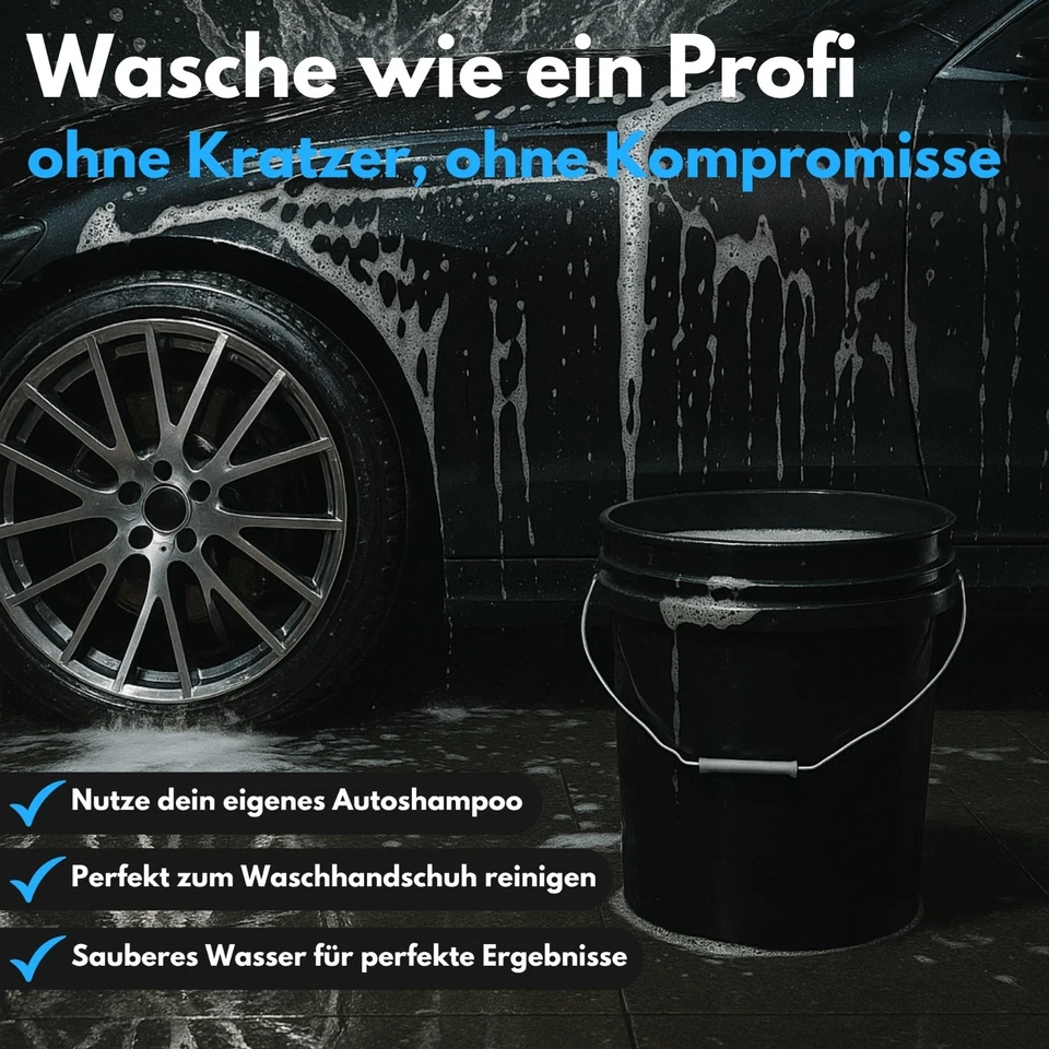 Auto Wascheimer 20L mit Deckel & Schmutzsieb Grit Guard KFZ Außenreinigung Eimer - Bild 3 von 4