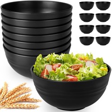 UUGLAM Unbreakable Cereal Bowls Set of 8, 26 Oz Wheat Straw Medium, A-Black