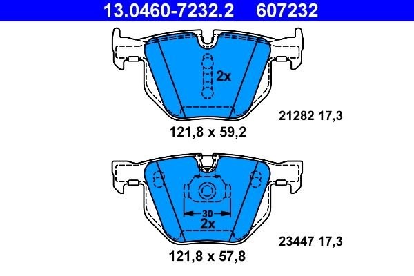 1 X Bremsbelagsatz BremsbeläGe ATE 13.0460-7232.2 FüR BMW X5-image