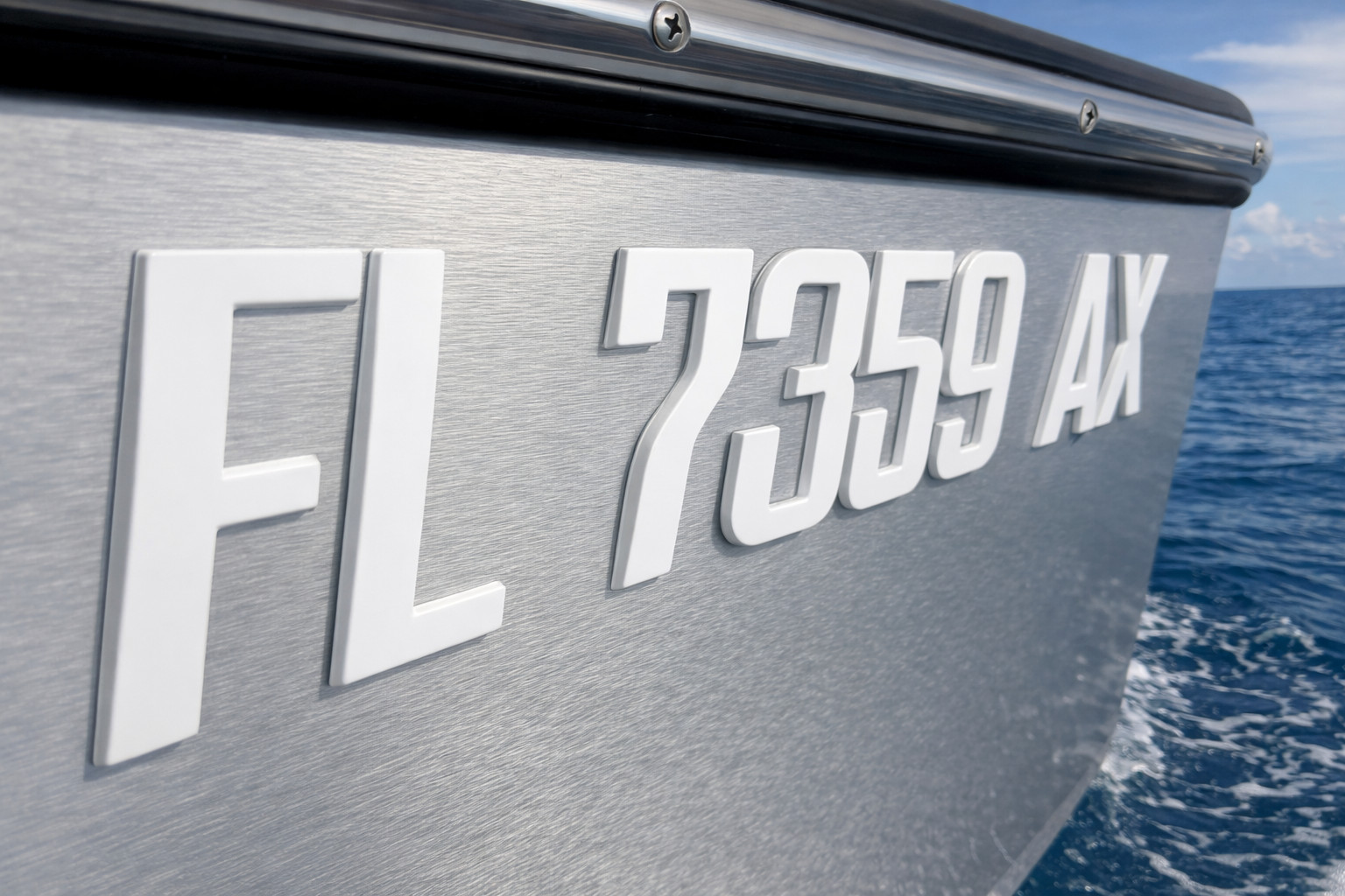 Lettere Numeri di Immatricolazione Barca 3D Rialzati Bianchi | Emblema Grado Marino foto 2