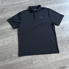 Under Armour Men's Polo Shirt Size XL Black Short Sleeve Free Shipping