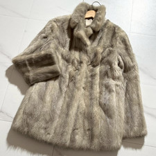 SAGA MINK Blue Iris Gray Mink Fur Coat Mid Length Japan
