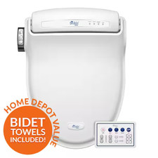 BB-1000 Supreme Electric Bidet Seat Elongated Toilets White with Drylette Towels