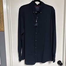 Psycho Bunny Men's Long Sleeve Dark Blue Polo Shirt XL