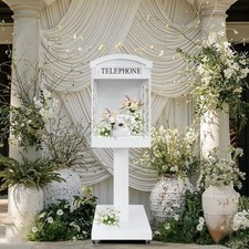 Audio Guestbook Telephone Booth Stand With Retro Phone for Wedding Party Event