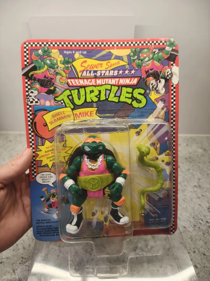 Vintage 1991 Shell Slammin Mike TMNT MOC Teenage Mutant Ninja Turtles Figure - Image 2 of 4