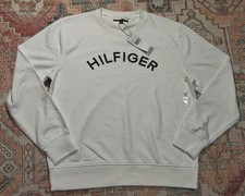 Tommy Hilfiger New XL White Crewneck Pullover Sweatshirt Longsleeve Spell out