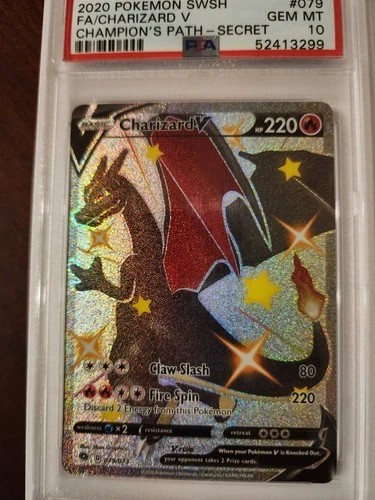 Charizard V (Secret) 79/73 Champions Path Holo - GEM MINT PSA 10