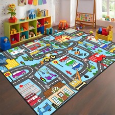 Car Track Rug - Car Rugs for Cars City Life Road Rug for Large Play Mat for B...