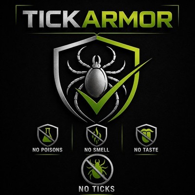 TICK ARMOR Garden/Camping/Hike NO MORE BITES! 30 Day Supply NO CHEMICALS/POISON