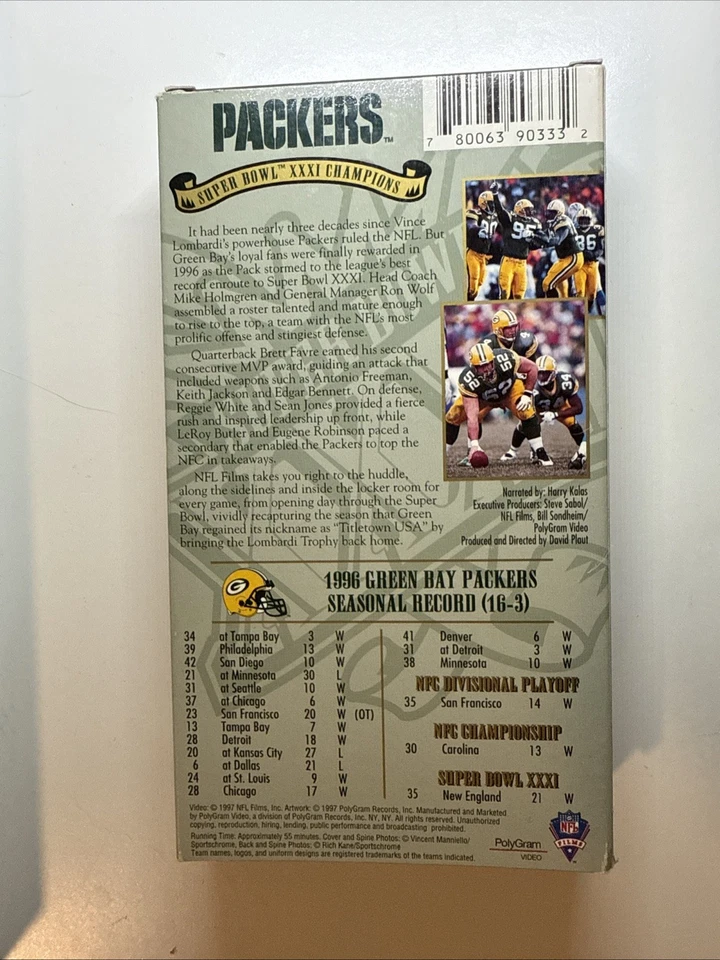 Официальные видеокассеты NFL Super Bowl 31 XXXI Green Bay Packers BRETT FAVRE - Изображение 3 из 3