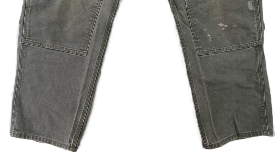 Pantalones CARHARTT B136 EE. UU. Para hombres 33 x 30 Verde Lona Pato Doble Rodilla ANGUSTIADOS Foto 2 de 4