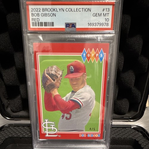 Topps 2022 Brooklyn Collection Bob Gibson #13 Red 4/5 PSA 10 Cardinals