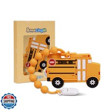 Baby Food Grade Silicone Carrier Vehicle Teether Toy with Pacifier Clip Holde