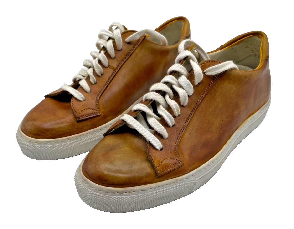 Size 37 Tobacco Brown Calf Skin Handmade  Hand Dyed
