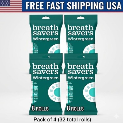 (4Pack) Breath Savers Wintergreen Flavored Sugar Free Breath Mints, 0.75 oz 8 t