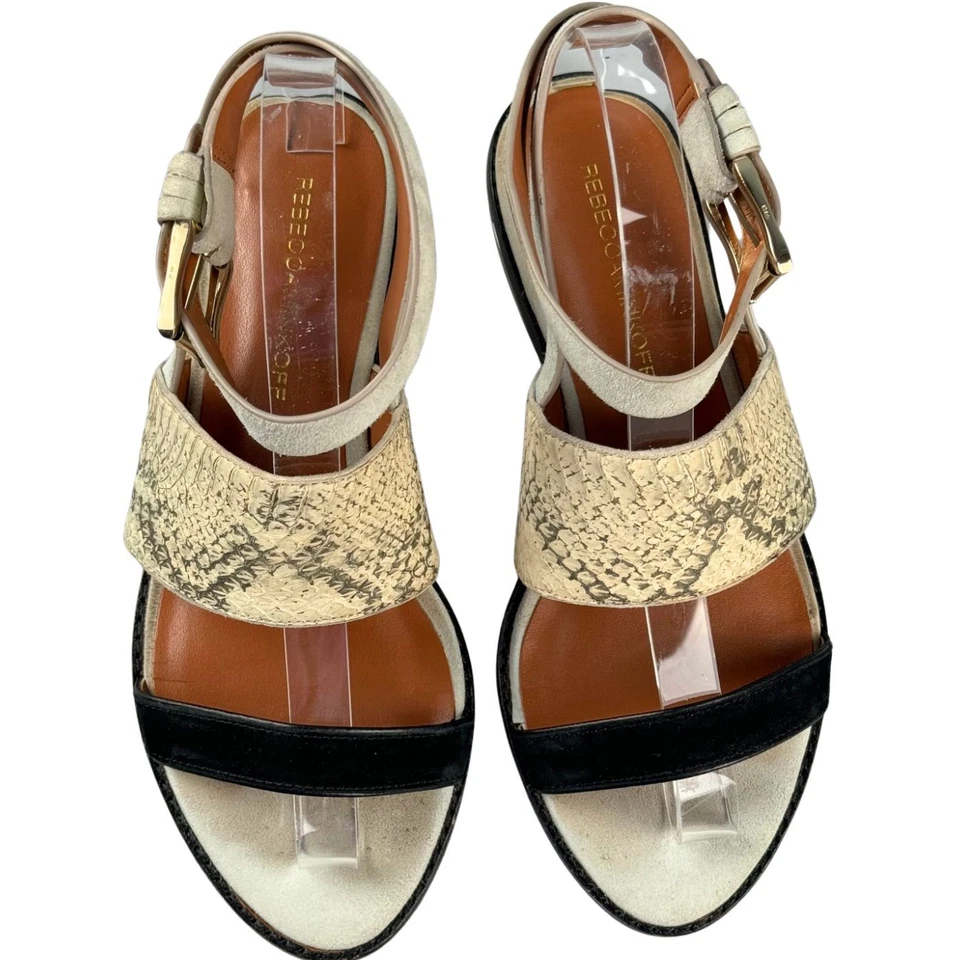 Сандалии Rebecca Minkoff Vero Cuoio с анималистическим принтом на лодыжке размер 7 М классические - Изображение 3 из 4