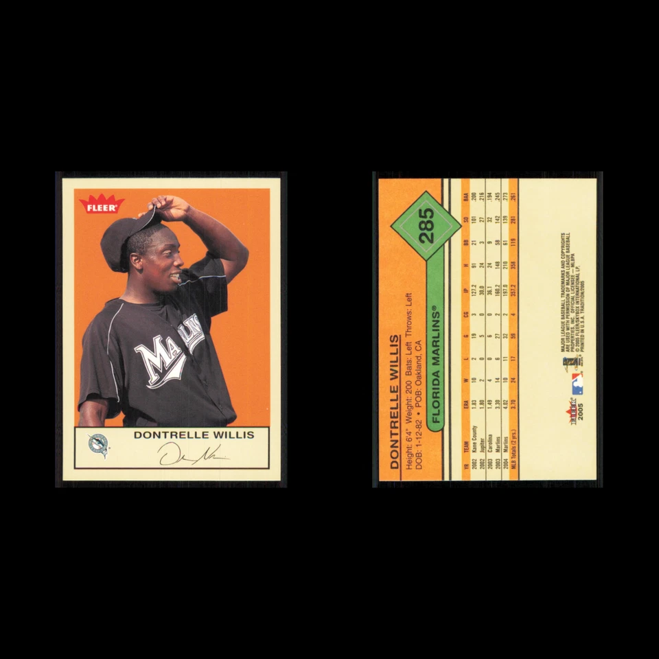 Dontrelle Willis #285 2005 Fleer Tradition Florida Marlins Baseball Card MLB NM - Image 3 of 3