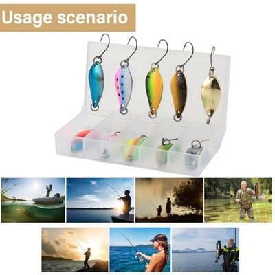 10Pcs Spoon Hard Fishing Lures, Metal Fishing Lures, Fishing Sequins Lures Baits