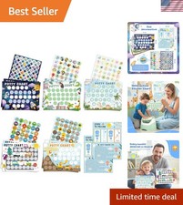 Potty Training Chart for Boys, 17 PCS Potty Training Sticker Chart Set, 5 Cut...