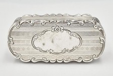 NATHANIEL MILLS VICTORIAN STERLING SILVER SNUFF BOX Birmingham 1857