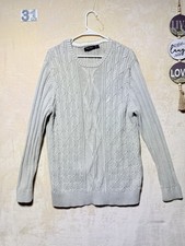 Nautica Sweater Mens Pullover Sweater XL Cotton Cable Knit Crewneck Beige