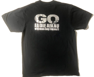 Vtg new Y2K QUICKSILVER GO Eddie Aikau Waimea Bay Tee T-shirt sz L Silver Rare