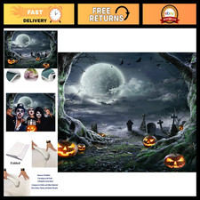 Halloween Photography Backdrop - Scary Pumpkin Moon Party Decoration 8x6FT