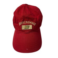 VTG Abercrombie Fitch Red AF Baseball Cap Cotton Adjustable Strap Y2K