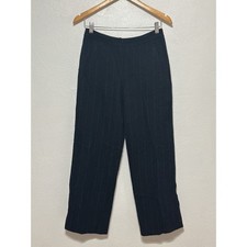 VTG Lauren Ralph Lauren 100 Lambswool Pants 10P Lined Black Grey Stripe Preppy