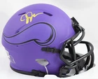 Justin Jefferson Autographed Vikings Rave Speed Mini Helmet - Beckett W Hologram