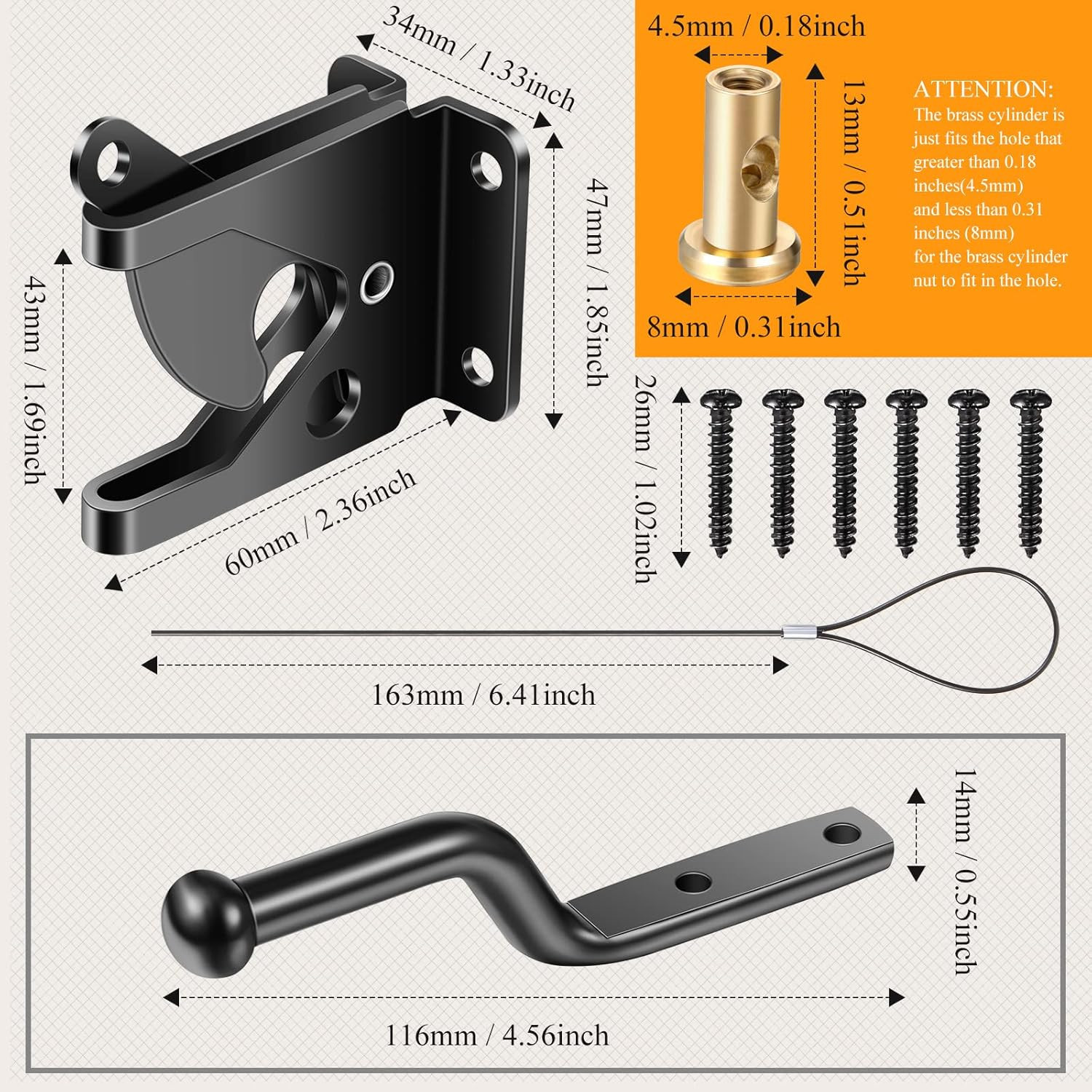 Self Locking Gate Gravity Latch Stainless Steel Spring Loaded with Adjustable Ga