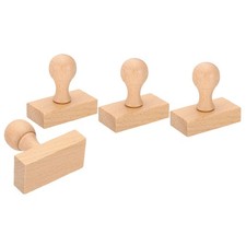 60mm Stamp Wood Square Handle, 4pcs Wooden Knobs Stamp Mounts Drawer Pulls