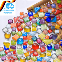 500G Bunte Glas Mosaiksteine,IrreguläR Mosaikfliesen,Mosaiksteine Zum Basteln Zu