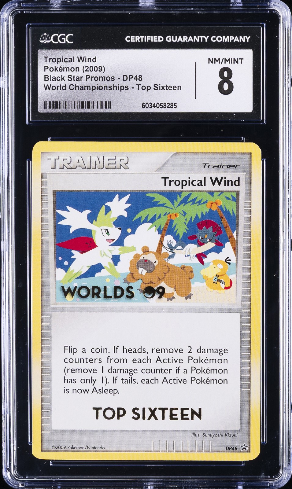 2009 POKEMON BLACK STAR PROMOS, WORLD CHAMPIONSHIPS - TOP 16 TROPICAL WIND CGC 8