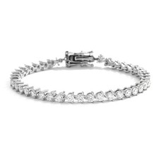 3 Prong 3MM Moissanite Tennis Chain Bracelet Women 925 Sterling Silver Pass Test