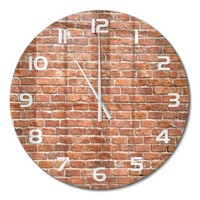 Stilvolle Runde Wanduhr Mit Leisem Uhrwerk Backsteinwand WeißE Zeiger Fi60 Cm