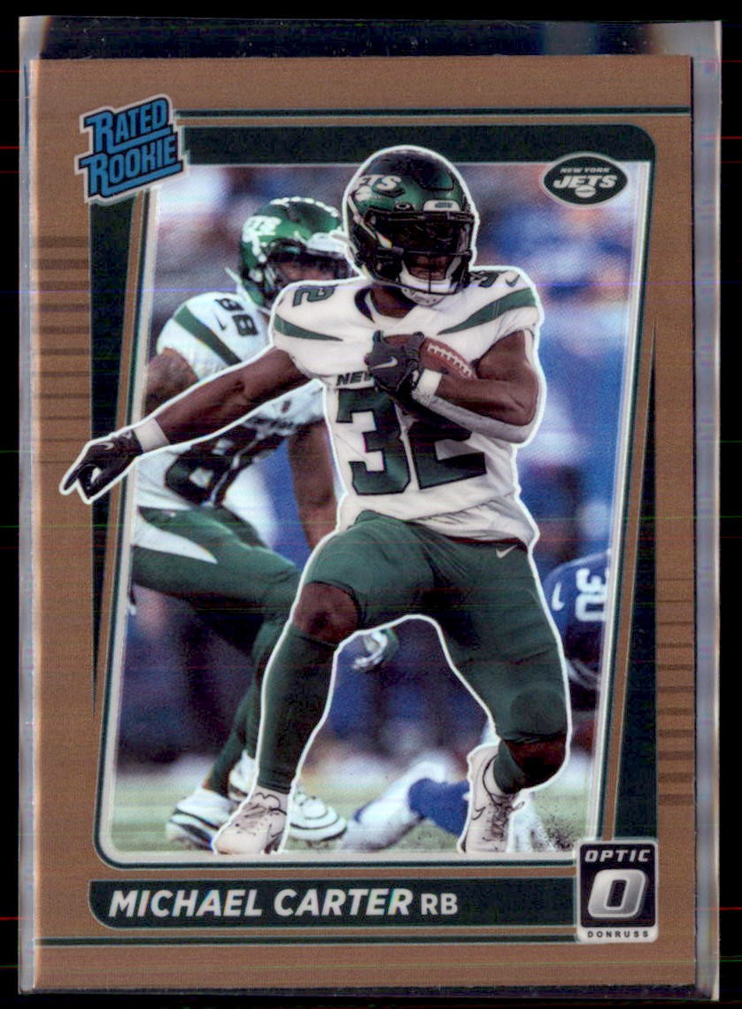 2021 Panini Donruss Optic Bronze Prizm Michael Carter Jets 235 Rated Rookie