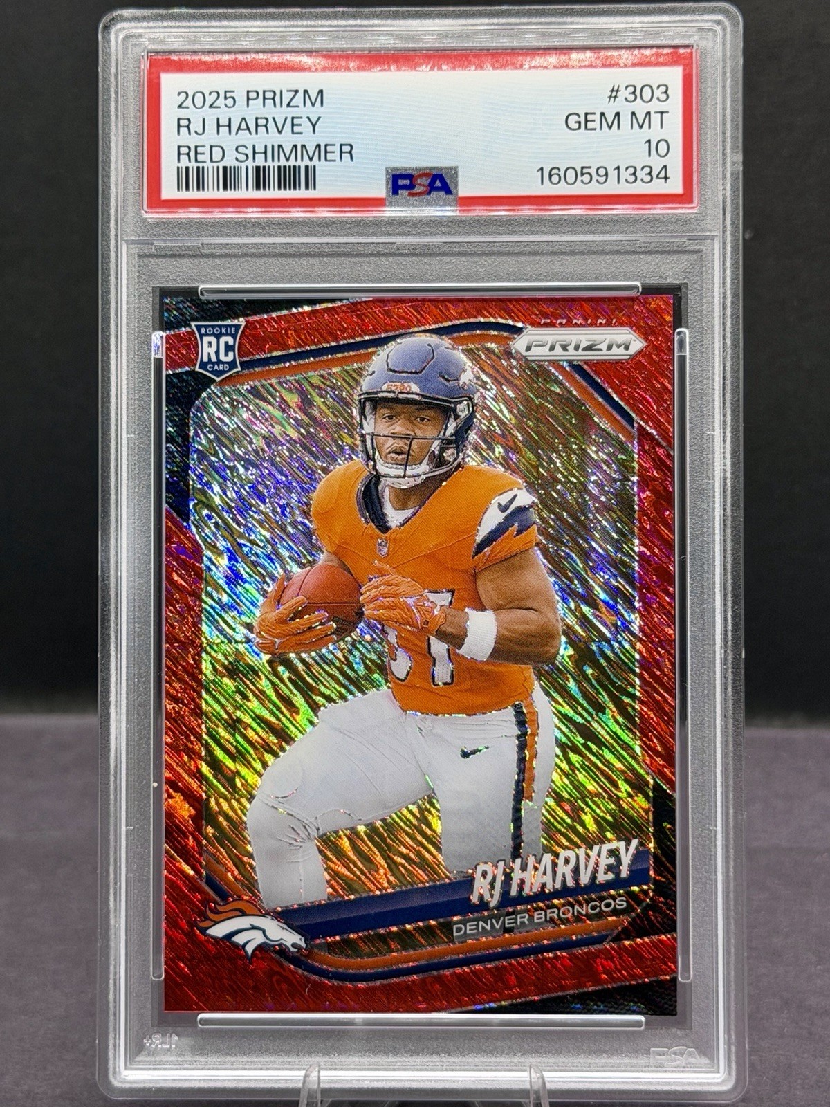 RJ Harvey Panini Prizm #303 Red Shimmer