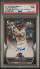 2023 Bowman Draft Chrome Devin Saltiban Black Refractor Auto #50/75 PSA 9 Mint