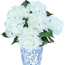 6PCS Premium White Hydrangea Artificial Flowers Bouquets, Ivory Silk Hydrange...