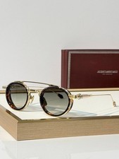 Jacques Marie Mage Livingston 46-27 Round Sunglasses Gold Tortoise Frame